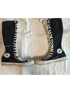 Converse Chuck Taylor All Star XX-Hi Knee High Boots Black Sneakers W9 M 7